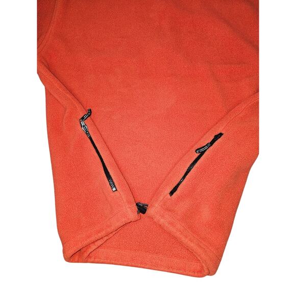 Eddie Bauer EBTEK Fleece Pullover Men's L RedOrange 1/4Zip Vtg 90s Y2K  #61642 - Picture 3 of 5